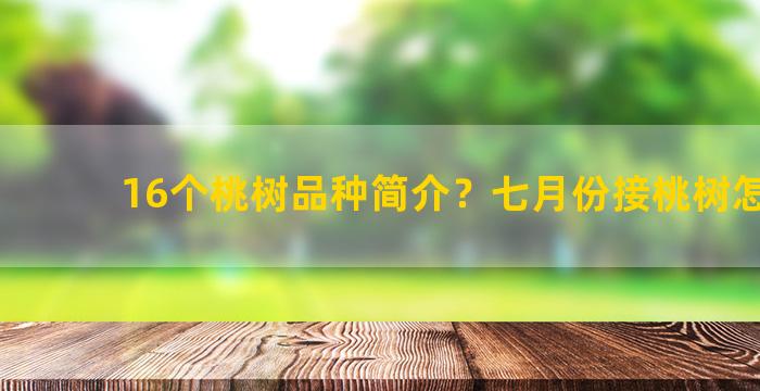 16个桃树品种简介？七月份接桃树怎么接