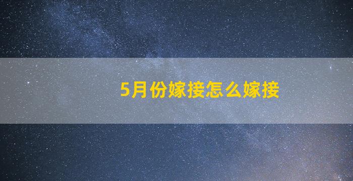 5月份嫁接怎么嫁接