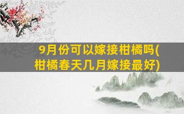 9月份可以嫁接柑橘吗(柑橘春天几月嫁接最好)