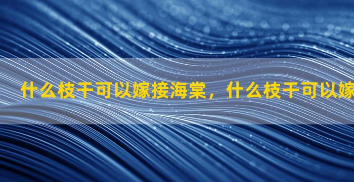 什么枝干可以嫁接海棠，什么枝干可以嫁接海棠果树