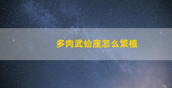 多肉武仙座怎么繁植