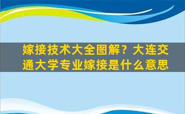 嫁接技术大全图解？大连交通大学专业嫁接是什么意思