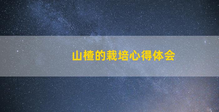 山楂的栽培心得体会