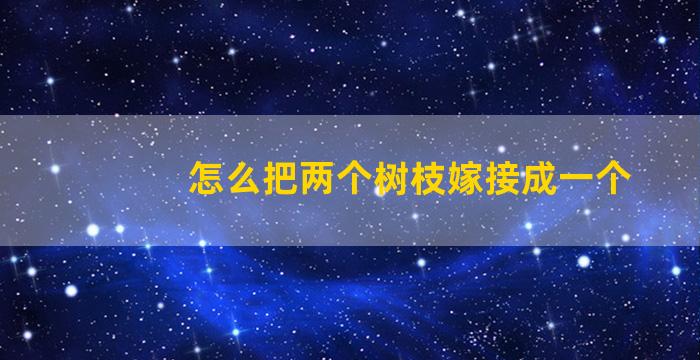 怎么把两个树枝嫁接成一个