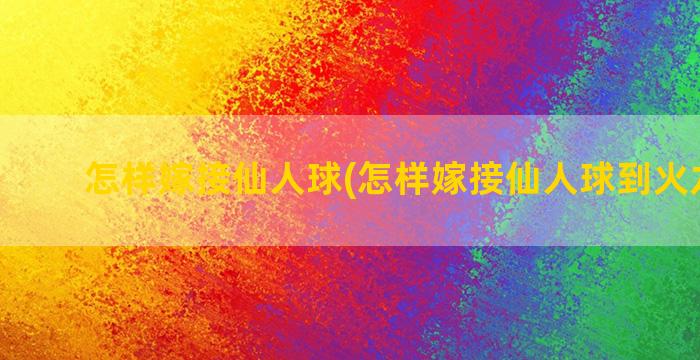 怎样嫁接仙人球(怎样嫁接仙人球到火龙果树)