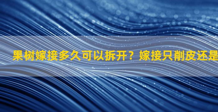 果树嫁接多久可以拆开？嫁接只削皮还是要切到木质