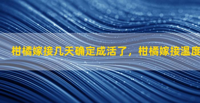 柑橘嫁接几天确定成活了，柑橘嫁接温度多少度合适