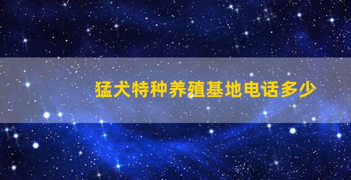 猛犬特种养殖基地电话多少