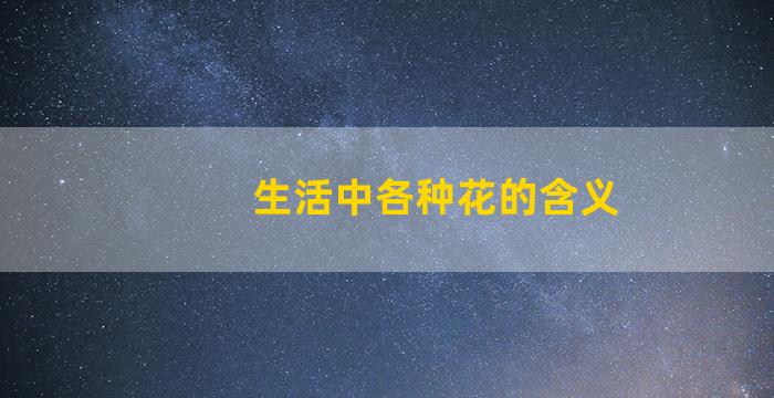 生活中各种花的含义