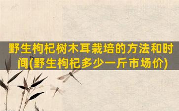 野生枸杞树木耳栽培的方法和时间(野生枸杞多少一斤市场价)